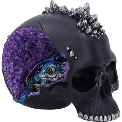 Figurine skull crystal cave black dragon